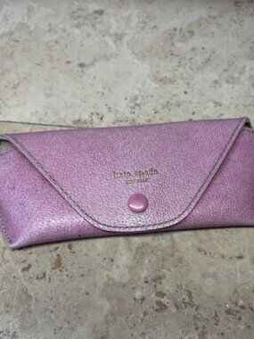 Kate Spade New York Pink Calf Leather Eyeglass Case
